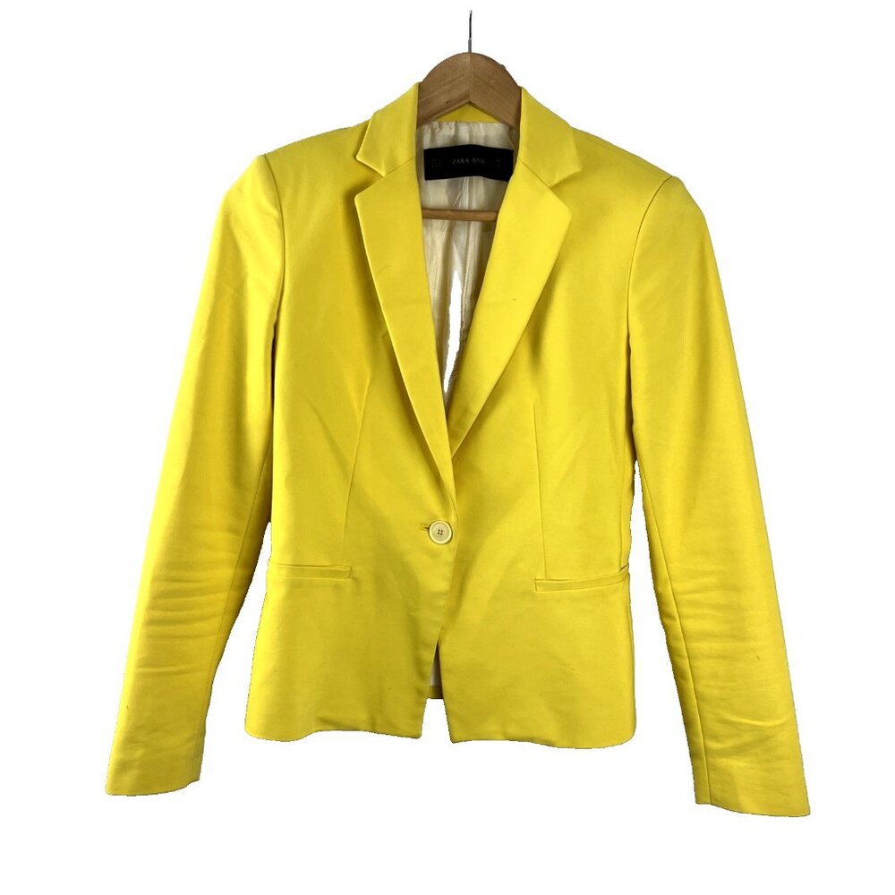 Zara Lemon Yellow Blazer Women's Size XS